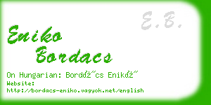 eniko bordacs business card